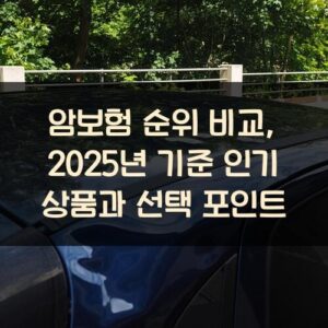 암보험 순위 비교, 2025년 기준 인기 상품과 선택 포인트