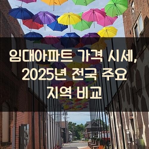 임대아파트 가격 시세, 2025년 전국 주요 지역 비교