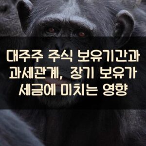 대주주 주식 보유기간과 과세관계, 장기 보유가 세금에 미치는 영향