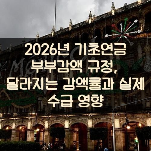 2026년 기초연금 부부감액 규정, 달라지는 감액률과 실제 수급 영향