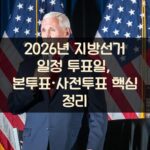 2026년 지방선거 일정 투표일, 본투표·사전투표 핵심 정리