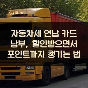 자동차세 연납 카드 납부, 할인받으면서 포인트까지 챙기는 법