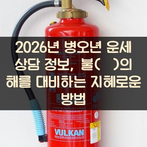 2026년 병오년 운세 상담 정보, 불(火)의 해를 대비하는 지혜로운 방법