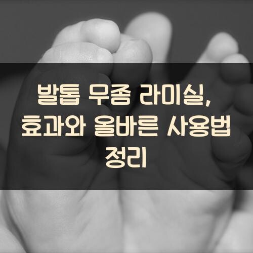 발톱 무좀 라미실, 효과와 올바른 사용법 정리