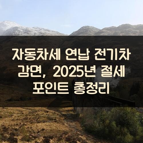 자동차세 연납 전기차 감면, 2025년 절세 포인트 총정리