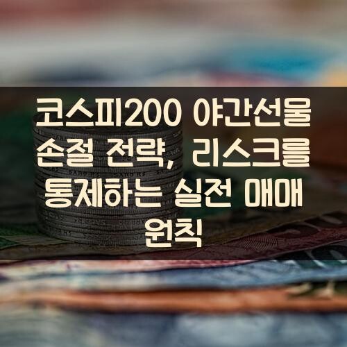 코스피200 야간선물 손절 전략, 리스크를 통제하는 실전 매매 원칙