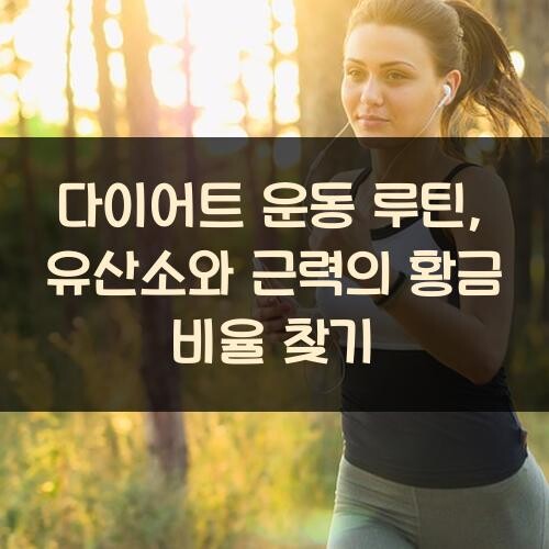 다이어트 운동 루틴, 유산소와 근력의 황금 비율 찾기