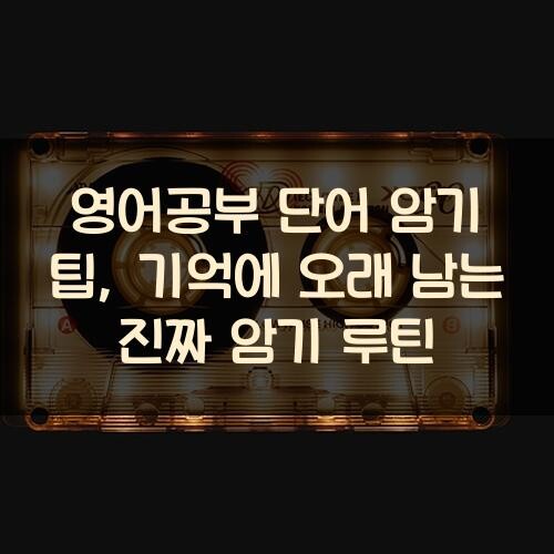 영어공부 단어 암기 팁, 기억에 오래 남는 진짜 암기 루틴