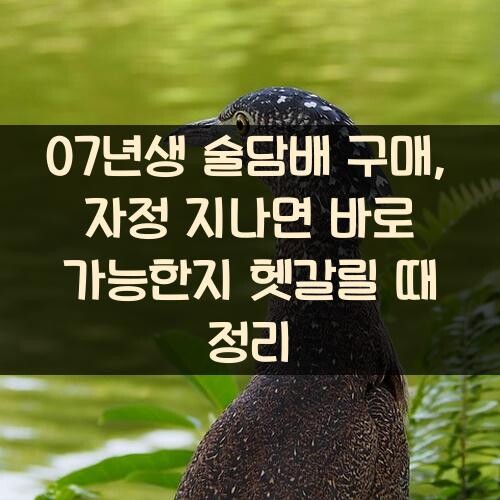 07년생 술담배 구매, 자정 지나면 바로 가능한지 헷갈릴 때 정리