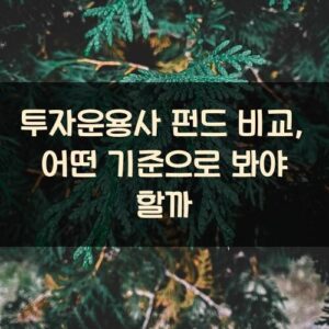 투자운용사 펀드 비교, 어떤 기준으로 봐야 할까
