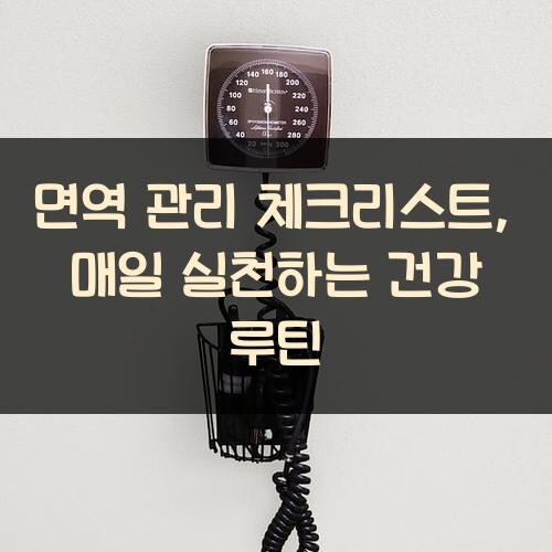 면역 관리 체크리스트, 매일 실천하는 건강 루틴